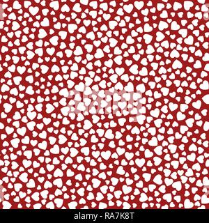 Seamless red pattern with hearts. Valentines day background. Vector illustration Stock Vector