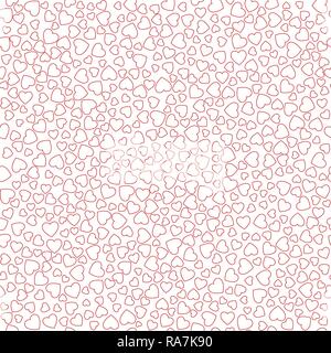 seamless pattern with hearts. Valentines day pattern with red hearts isolated on white background. Vector illustration Stock Vector