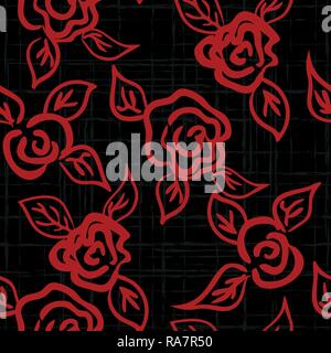 Vector seamless patern graphic roses on a background. Stock Vector