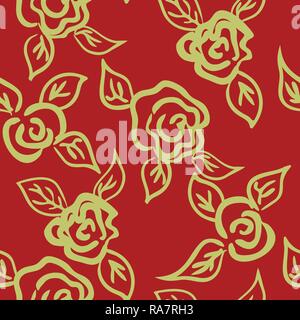 Vector seamless patern graphic roses on a background. Stock Vector