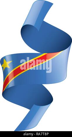 3d waving flag Republic Congo Isolated on white background Stock Vector ...