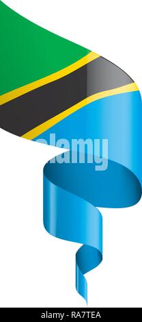 3D Realistic waving Flag of Tanzania on white background Stock Vector ...