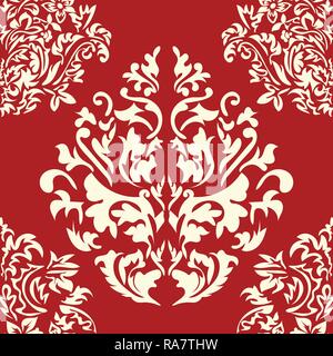Seamless floral Damascus wallpaper pattern. Vector illustration. Stock Vector