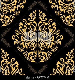Vector damask seamless pattern element. Classical damask ornament, royal victorian seamless texture for wallpapers, textile, wrapping. Exquisite flora Stock Vector