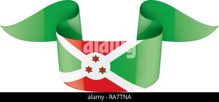 Burundi flag, vector illustration on a white background Stock Vector