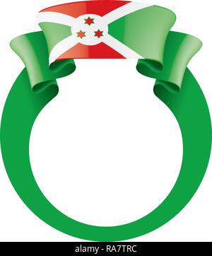 Burundi flag, vector illustration on a white background Stock Vector