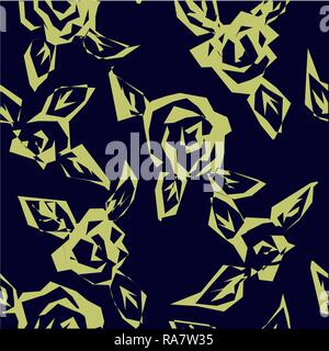 Vector seamless patern graphic roses on a background. Stock Vector