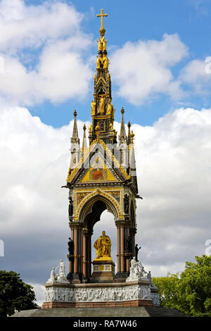 LONDON, ENGLAND, UK - JULY 29: Prince Albert memorial in London on JULY 29, 2008. Prince Albert memorial in Hyde Park London, England, UK. Stock Photo