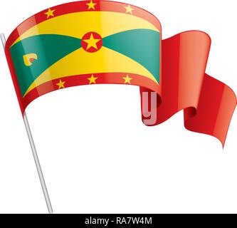 Grenada flag, vector illustration on a white background Stock Vector