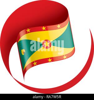 Grenada flag, vector illustration on a white background Stock Vector