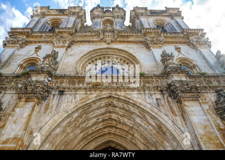 The Monastery of Santa Maria d'Alcobaca (Alcobaca monastery) in Portugal, was founded in the 12th century. It is a medieval masterpiece of Cistercian  Stock Photo