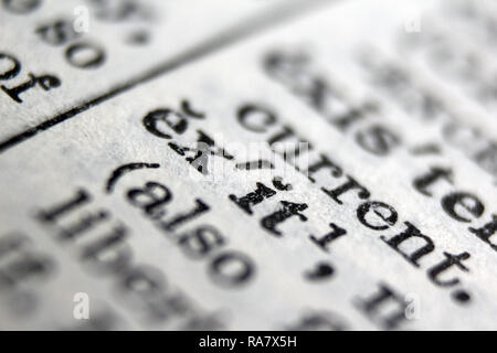Exit word bold on Oxford English Dictionary, close up Stock Photo