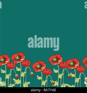 poppies vector illustration  hand drawn Easily editable vector image Stock Vector