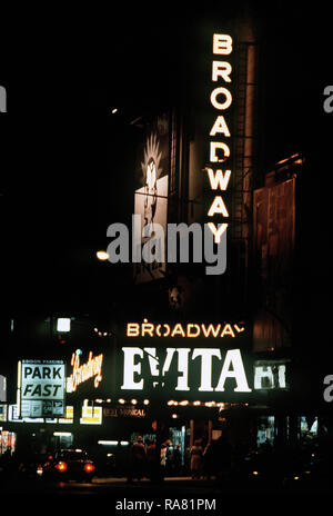 1983 - A view of the neon lights of Broadway. Stock Photo