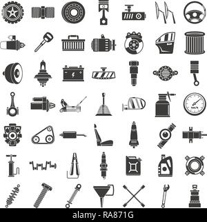 Motor car part icon set. Simple set of motor car part vector icons for web design on white background Stock Vector