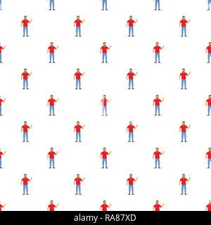 Thumb up man pattern seamless vector repeat for any web design Stock Vector