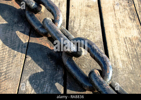 Ships anchor chain. Close up. Stock Photo
