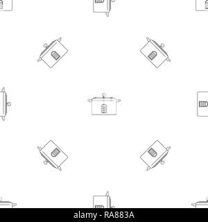 Digital saucepan icon. Outline illustration of digital saucepan vector icon for web design isolated on white background Stock Vector