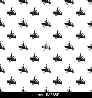 Man at grass machine pattern seamless vector repeat geometric for any web design Stock Vector