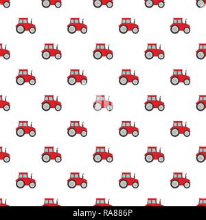 Red tractor pattern seamless vector repeat for any web design Stock Vector
