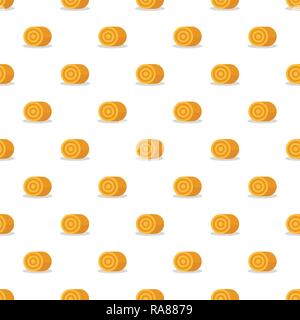 Farm yellow grass stack pattern seamless vector repeat for any web design Stock Vector