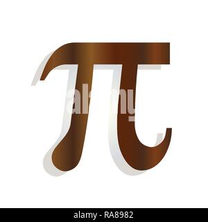 the greek letter pi - mathematical symbol icon - school education concept Stock Vector