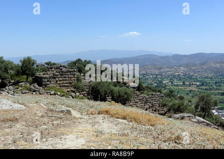 Hellenistic city wall, ancient city of Alinda, Caria, Anatolia, Turkey. Stock Photo