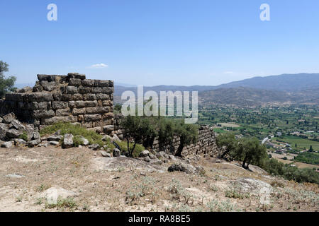 Hellenistic city wall, ancient city of Alinda, Caria, Anatolia, Turkey. Stock Photo