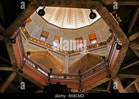 NAZARETH, ISRAEL - SEPTEMBER 21, 2017: Inside dome of the Basilica of the Annunciation Stock Photo