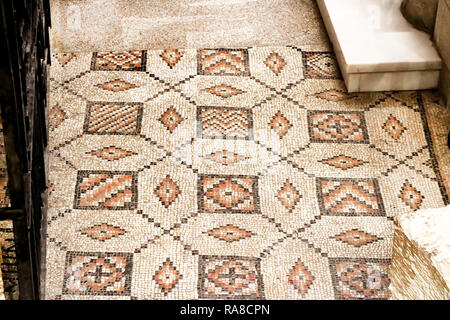 NAZARETH, ISRAEL - SEPTEMBER 21, 2017: Floor in the Basilica of the Annunciation Stock Photo