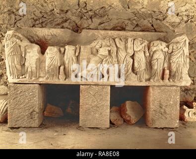 Tebessa, Sarcophagus of the Temple of Minerva, Algiers, the Neurdein Photographs of Algeria Including Byzantine and reimagined Stock Photo