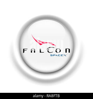 Falcon Spacex logo Stock Photo