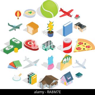 Variety icons set, isometric style Stock Vector