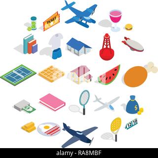 Plenty icons set, isometric style Stock Vector