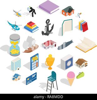 Change icons set, isometric style Stock Vector