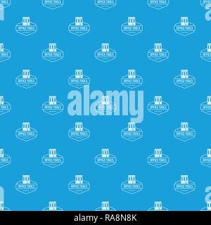Office tool pattern vector seamless blue Stock Vector