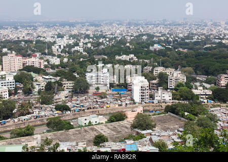 Pune, Maharashtra / India - October 2015: View over the city of Pune, India. Stock Photo