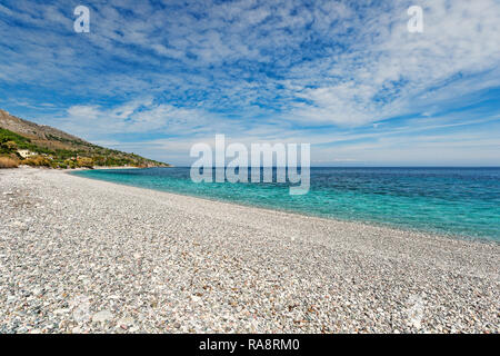 The beach Giosonas in Chios island, Greece Stock Photo