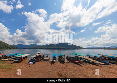 Tourist boat port at Dam in Chiang Mai, Thailand. Stock Photo