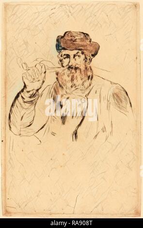 Edouard Manet (French, 1832 - 1883), The Smoker (Le fumeur), 1866, etching and drypoint. Reimagined by Gibon. Classic reimagined Stock Photo