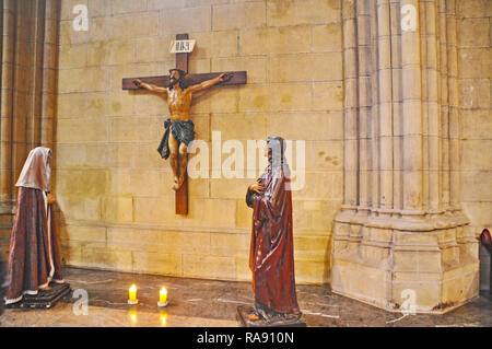 San Sebastian, Spain - APRIL 25 , 2011: religious image of the interior of the cathedral. Passion of Christ Stock Photo