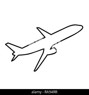 plane simple icon pictogram outline vector illustration Stock Vector