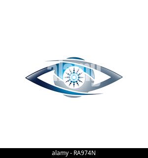 Technology eye orbit web rings logo design. Vector circle ring logo design. Abstract circle logo template. Round ring circle and infinity loop symbol, Stock Vector