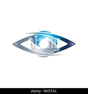 Technology eye orbit web rings logo design. Vector circle ring logo design. Abstract circle logo template. Round ring circle and infinity loop symbol, Stock Vector