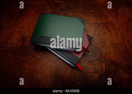 Nicely bound hard cover books, ledgers or journals Stock Photo