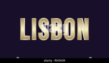 Lisbon City Typography vector design. Greetings for T-shirt, poster, card and more Stock Vector