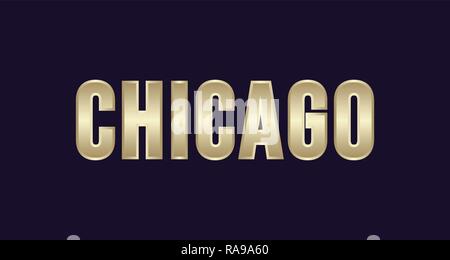 Chicago City Typography vector design. Greetings for T-shirt, poster, card and more Stock Vector
