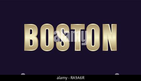 Boston City Typography vector design. Greetings for T-shirt, poster, card and more Stock Vector