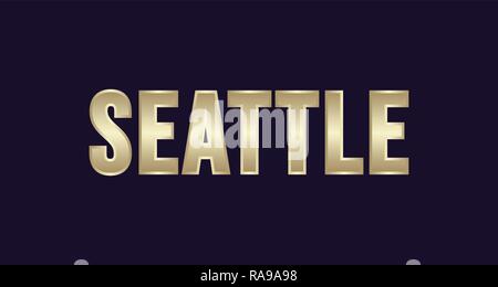 Seattle City Typography vector design. Greetings for T-shirt, poster, card and more Stock Vector