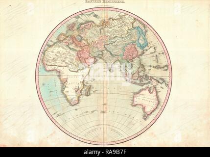 1818, Pinkerton Map of the Eastern Hemisphere, Asia , Africa , Europe , Australia, John Pinkerton, 1758 – 1826 reimagined Stock Photo